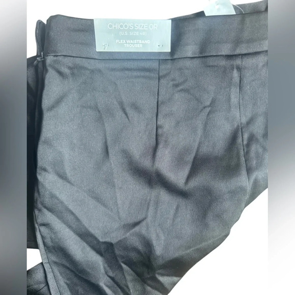 Chico’s Flex Waist Modern Tailored Satin Classic Pant Black - Picture 5 of 5